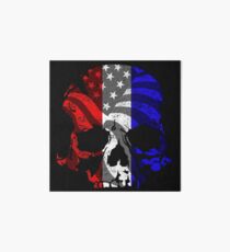 Red White and Blue Skull Art Board