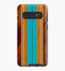 Funda/vinilo para Samsung Galaxy Tabla de surf Hawaiian Faux Koa de Nalu Mua - Teal