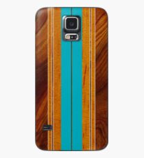 Nalu Mua Hawaiian Faux Koa Holz Surfbrett - Teal Hülle & Skin für Samsung Galaxy