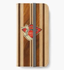 Waimea Hawaiian Faux Koa Wood Surfboard iPhone Wallet/Case/Skin