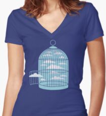 Free as a Bird Women's Fitted V-Neck T-Shirt