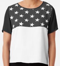 Josh Dun betonte Half & Half Muster Chiffontop