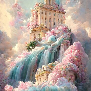 Pastel Castle Fairytale Lover Girl Room Decor Pastel Rainbow Waterfall  Abstract Art Print | Art Board Print