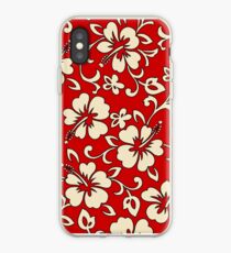 Malia Hawaiian Hibiscus Aloha Shirt Print - Red iPhone Case