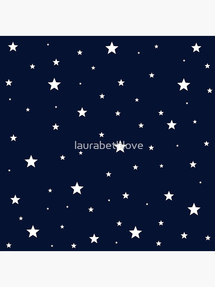 Scattered Stars White on Midnight Blue by laurabethlove