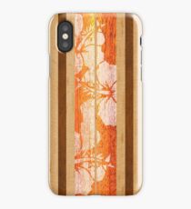 Haleiwa Hawaiian Faux Maple Wood Surfboard - Orange iPhone Case