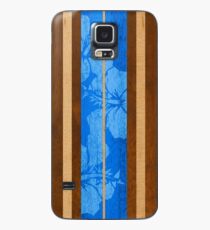 Haleiwa Hawaiian Faux Koa Wood Surfboard - Ocean Blue Case/Skin for Samsung Galaxy