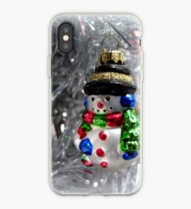 Schneemann Ornament Weihnachtskarte iPhone-Hülle & Cover