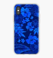 Kona Times Hibiscus Hawaiian Print - Royal iPhone Case