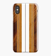 Nalu Mua Hawaiian Faux Koa Wood Surfboard - White iPhone Case