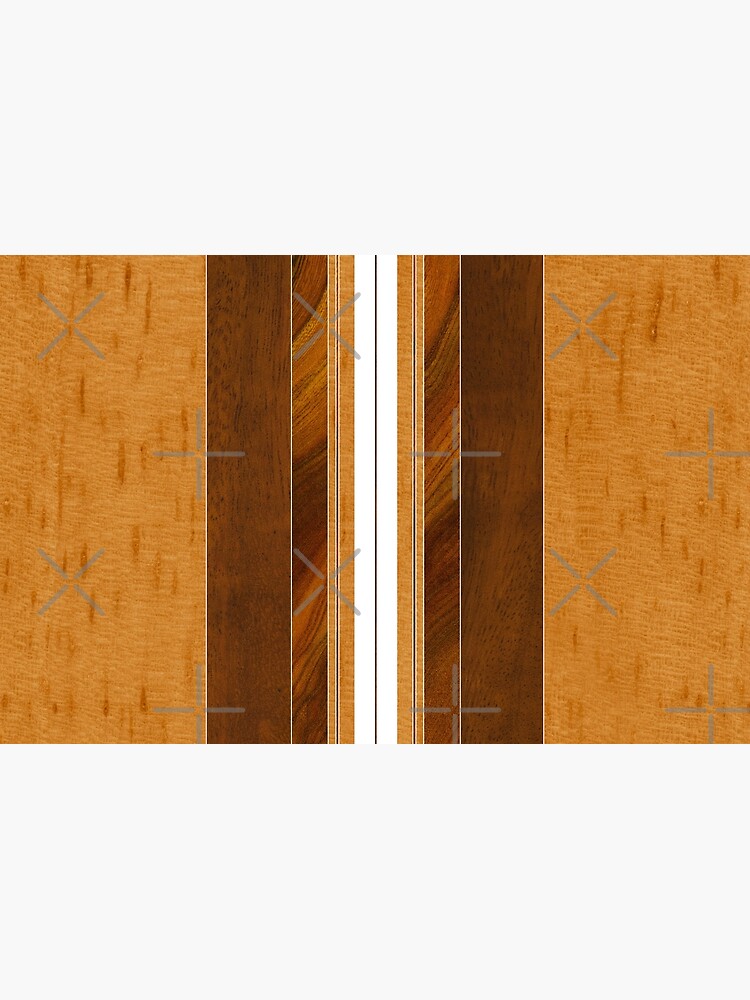 Nalu Mua Hawaiian Faux Koa Wood Surfboard White Laptop Skin By