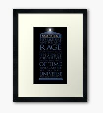 Dr Who Quote Framed Print