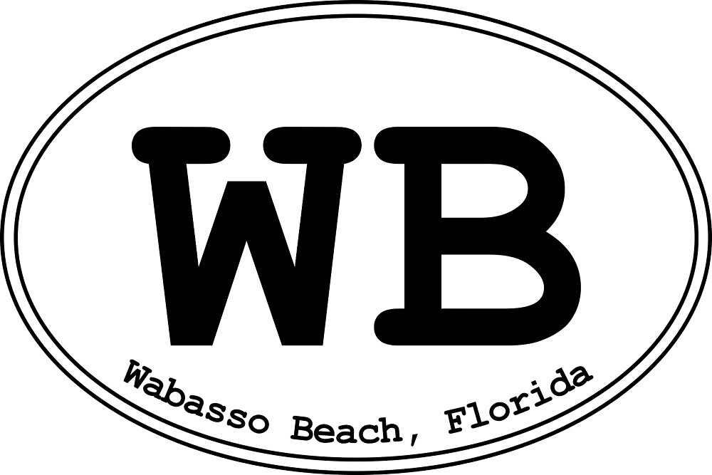 "WB Wabasso Beach Florida Oval Design" by dodgemdesigns Redbubble