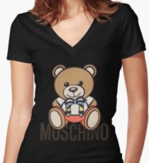 Moschino bear Women's Fitted V-Neck T-Shirt