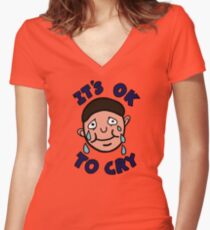 IT'S OK TO CRY - DARIA Women's Fitted V-Neck T-Shirt