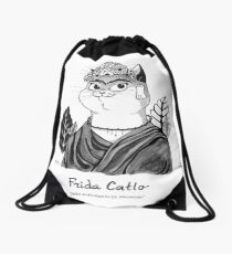 #meowdernart - Frida Catlo Drawstring Bag