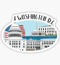 Washington DC-Skyline-Illustration Sticker