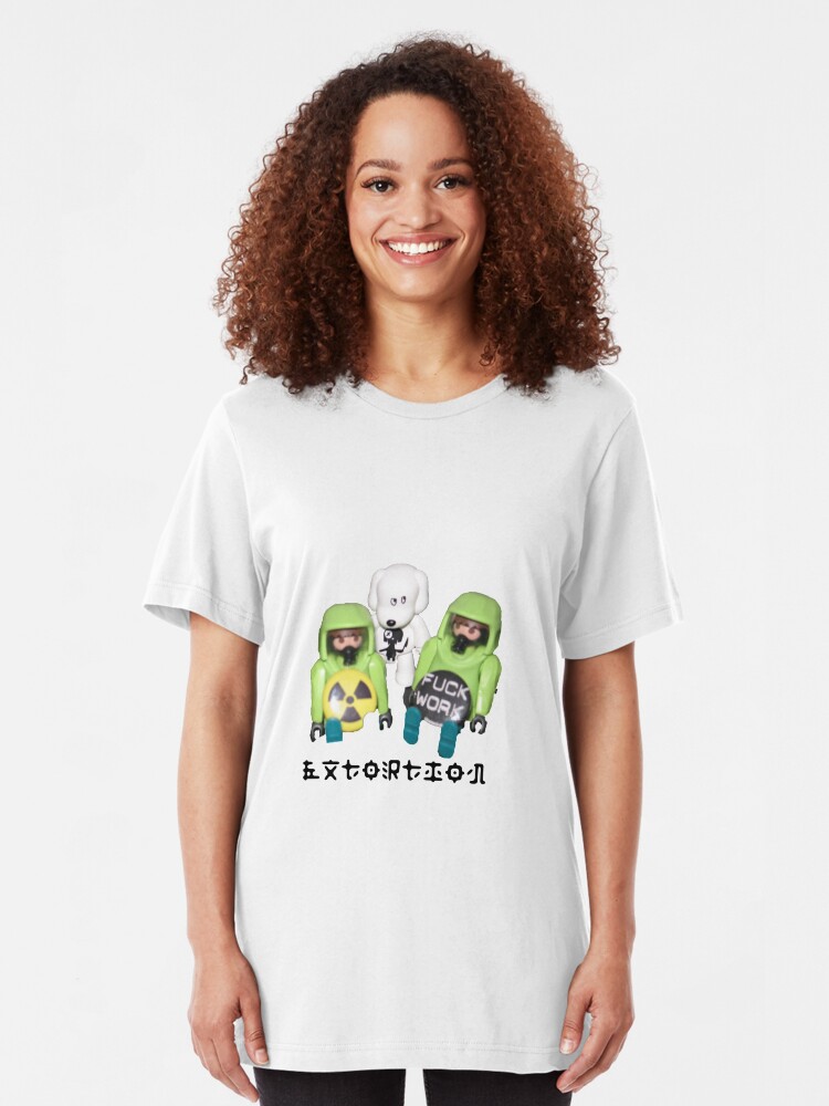 Alternate view of extortion - f*ck work Slim Fit T-Shirt