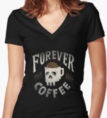 Forever Coffee Women's Fitted V-Neck T-Shirt