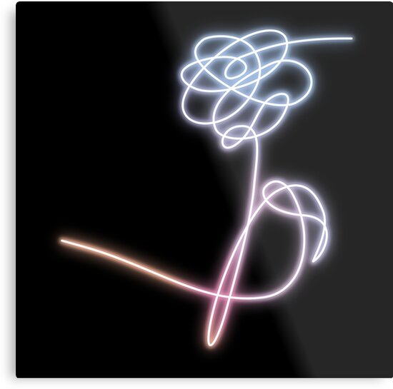 "BTS Love Yourself Flower Neon" Metal Prints by imgoodimdone | Redbubble