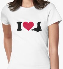 I love Seals Women's Fitted T-Shirt