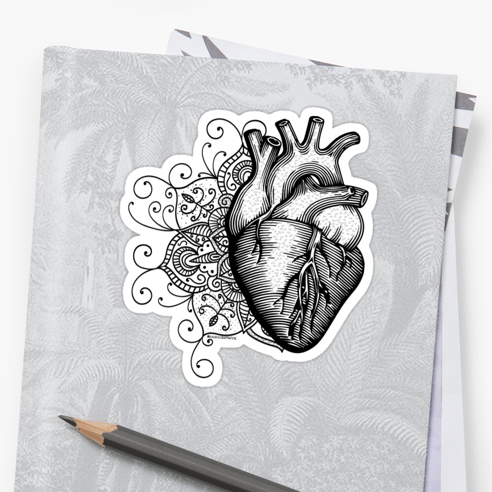 Download "Mandala Anatomical Heart" Sticker by KalikaGraphisme ...