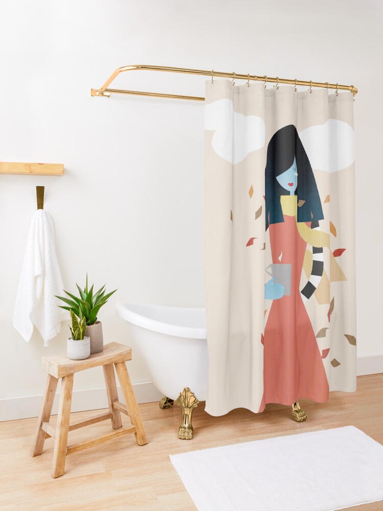 Alternate view of Ready for fall Shower Curtain
