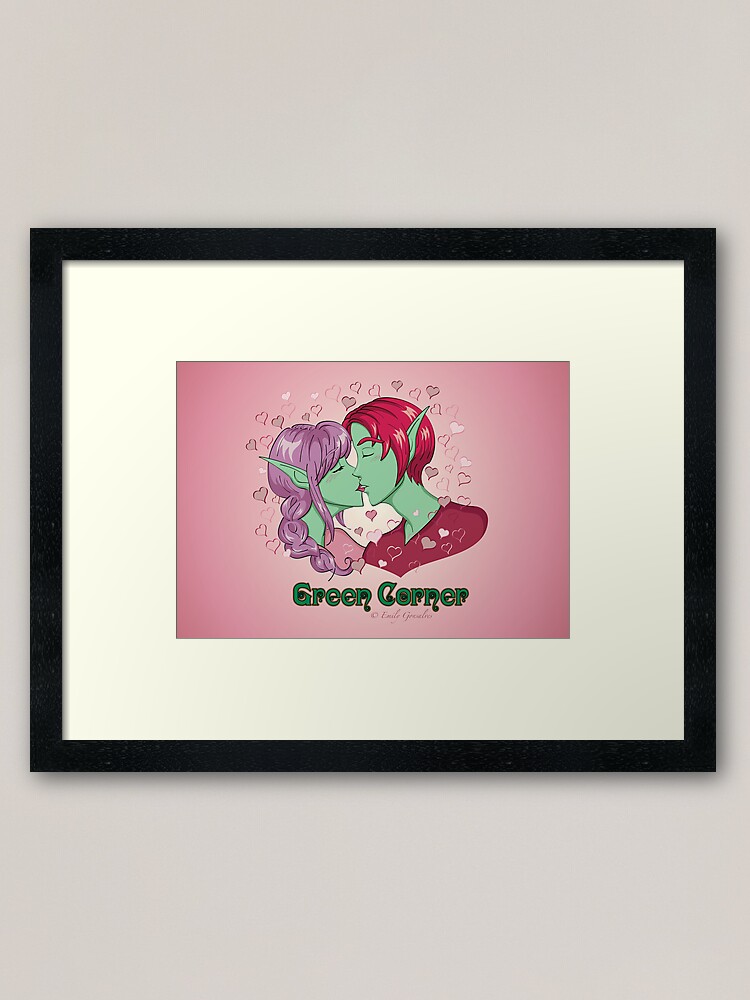 Alternate view of Valentine Kiss Framed Art Print