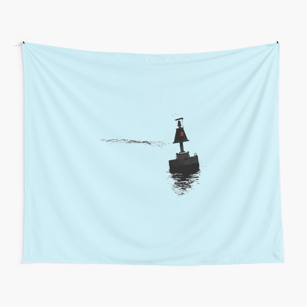 Buoy 18 with blue background Wall Tapestry