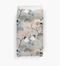Japanese Garden Gray Duvet Cover