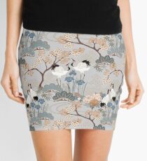 Japanese Garden Gray Mini Skirt