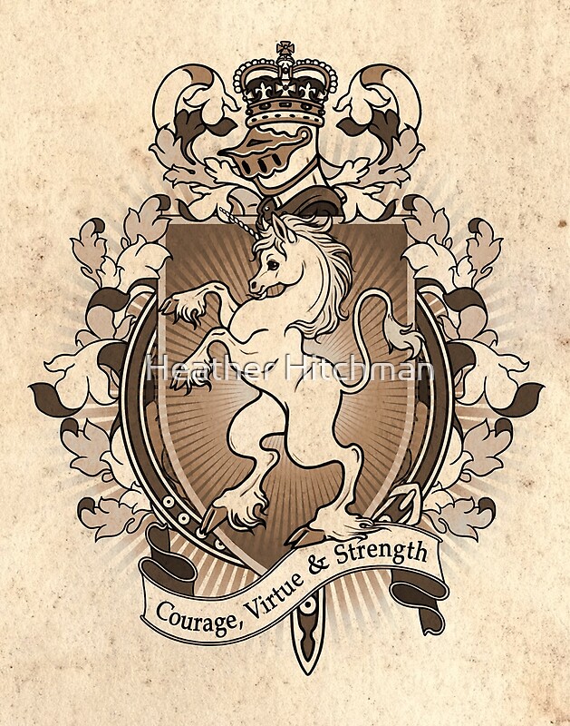 "Unicorn Coat Of Arms Heraldry" by Heather Hitchman Redbubble