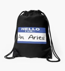 Hello I am an Aries Drawstring Bag