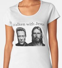 Geh mit Jesus Premium Rundhals-Shirt