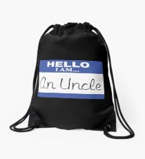 Hello I am an uncle Drawstring Bag