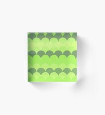 Lime Green Scalloped Pattern Acrylic Block