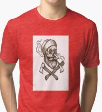 Lumber Jack Skull Tri-blend T-Shirt
