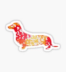 Dachshund Lovers - Abstract Red Sticker