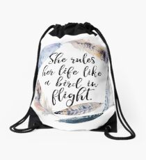 Bird in Flight - Rhiannon Lyrics Drawstring Bag