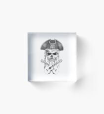 Ukulele Pirate Skull Acrylic Block