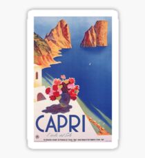 Weinlese-Capri Italien Reise-Plakat Sticker