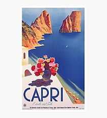 Vintage Capri Italy Travel Poster Photographic Print