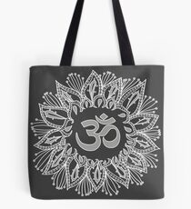 Om mandala in white Tote Bag