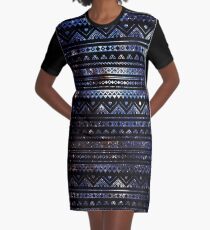 Vestido camiseta Aztec Black Galaxy Blue