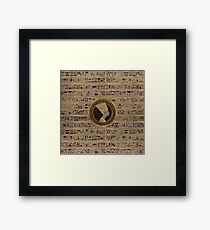 Pyrographed Golden Nefertiti on wood Framed Print