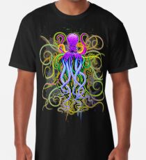 Camiseta larga Pulpo de luminiscencia psicodélica