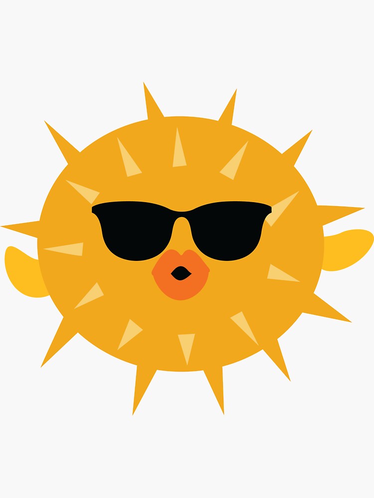 "Pufferfish Emoji " Sticker by HippoEmo Redbubble