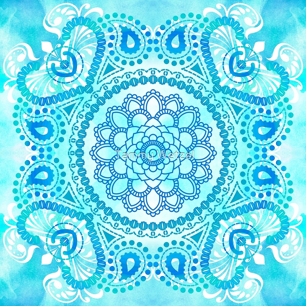 Blue Lotus Mandala by Tammy Wetzel