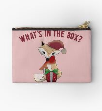 Cute Christmas What's In The Box Fox Gift Studio Pouch