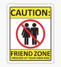 caution friendzone Sticker